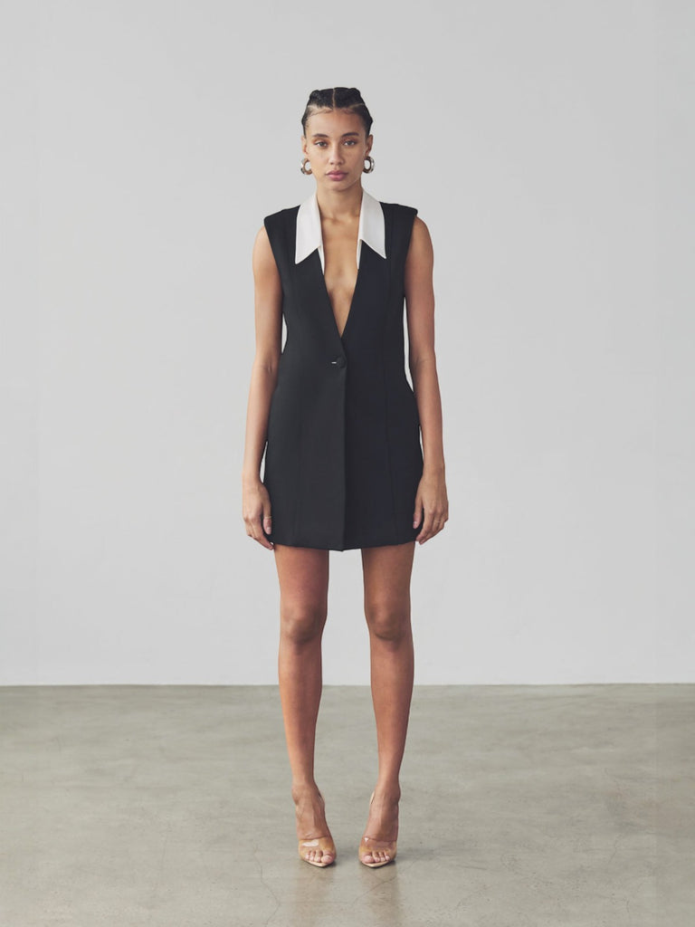 wrap midi dress black The Wrap Dress in Linen