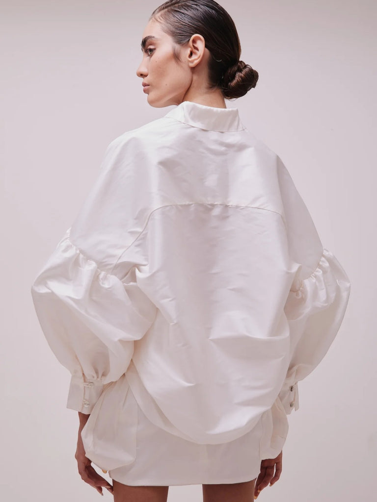 Agua Taffeta Blouse | White | Fashionkind