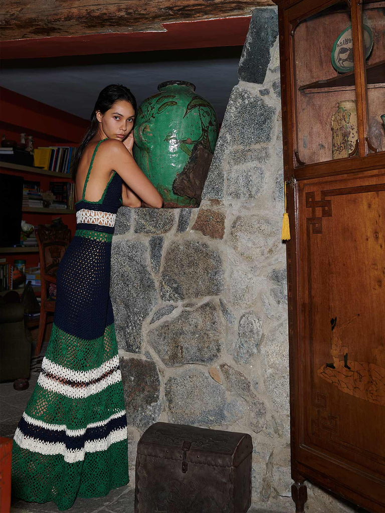 bella maxi dress ESCVDO | Bella Maxi Dress | Blue Green