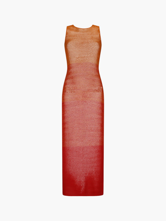 Alpamayo Sleeveless Maxi Dress | Tangerine/Orange
