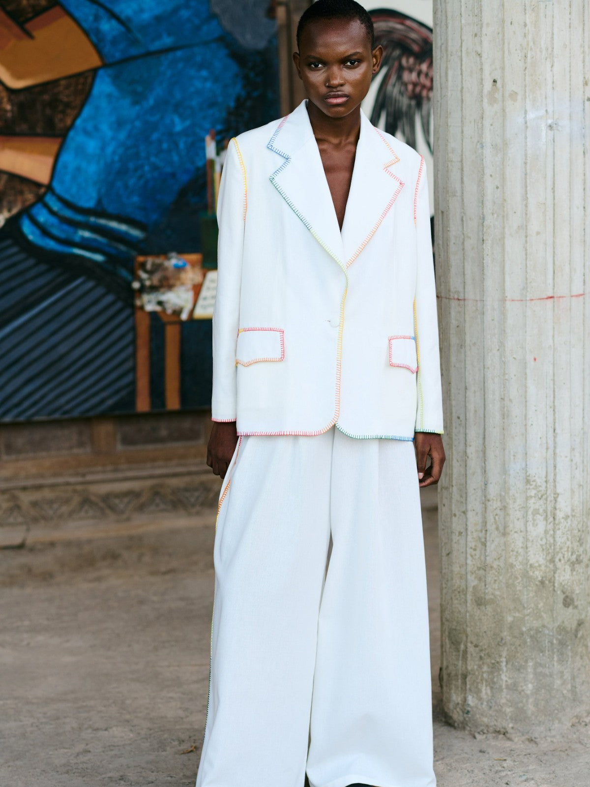 Amalia Pants | Ivory/ Multi Amalia Pants | Ivory/ Multi