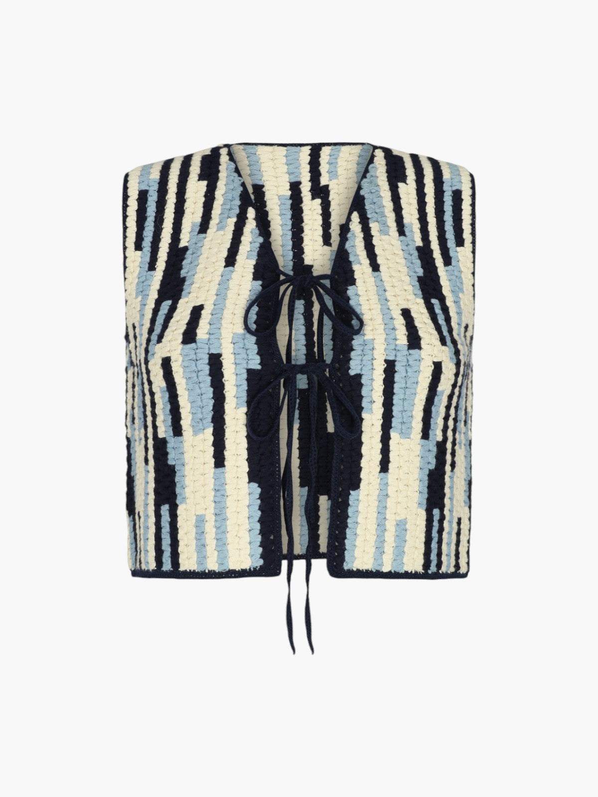 Anadara Crochet Vest | Blue/Ivory Anadara Crochet Vest | Blue/Ivory - Fashionkind