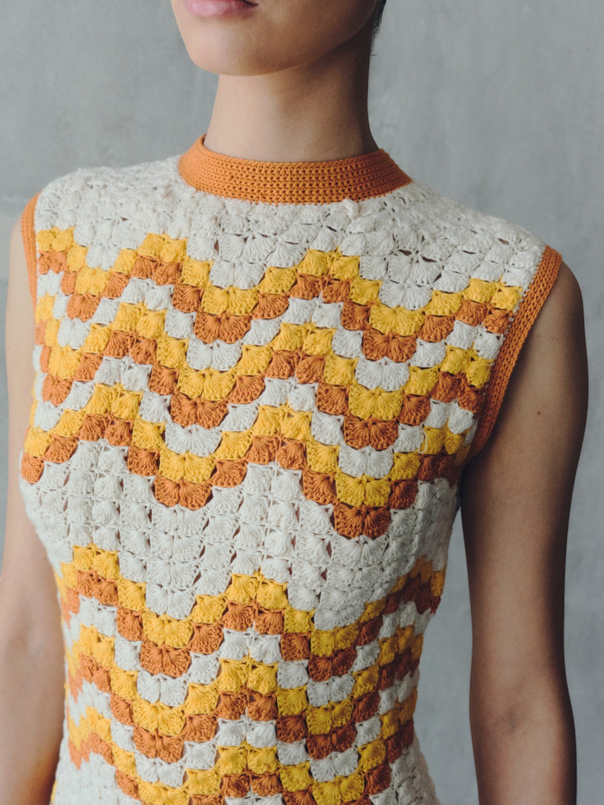 Escvdo | Huayna Crochet Maxi Dress | Yellow/Orange