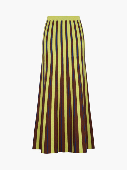 Manglar Maxi Skirt | Lime Green/Chocolate