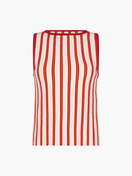 Manglar Sleeveless Top | Ivory/Fuchsia