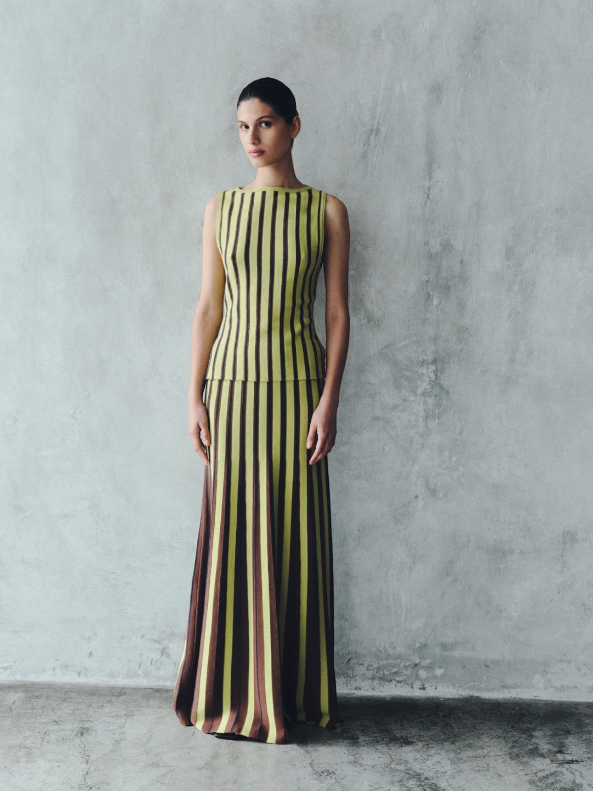 Manglar Maxi Skirt | Lime Green/Chocolate Manglar Maxi Skirt | Lime Green/Chocolate