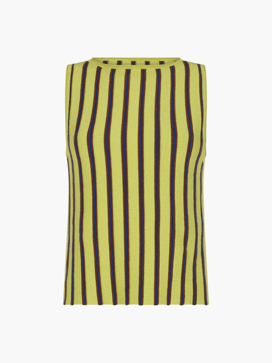 Manglar Sleeveless Top | Lime Green/Chocolate
