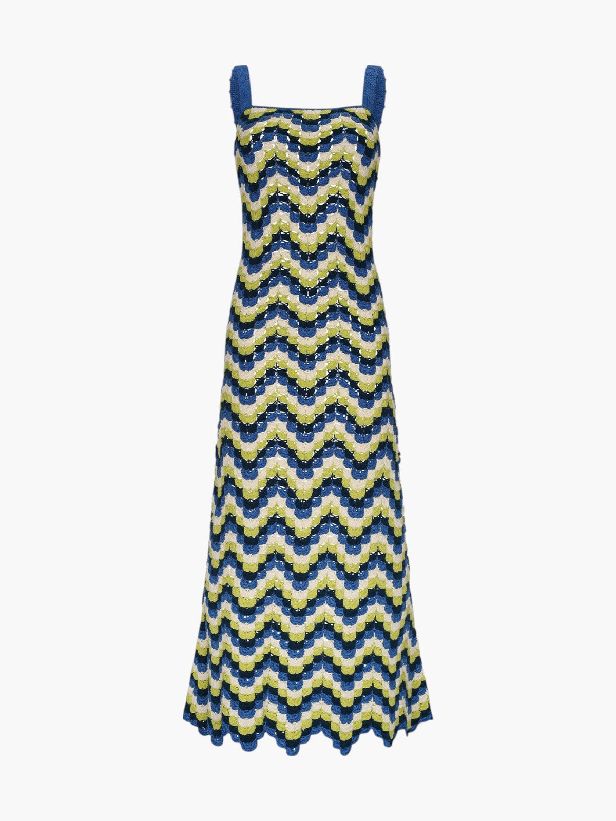 Marea Crochet Maxi Dress | Blues/Lime Green Marea Crochet Maxi Dress | Blues/Lime Green