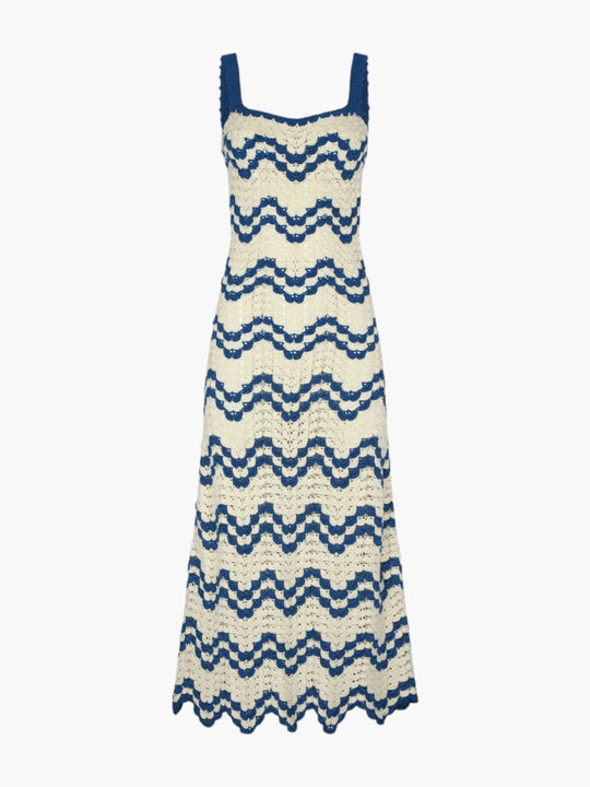 Marea Maxi Dress | Ivory/Blue
