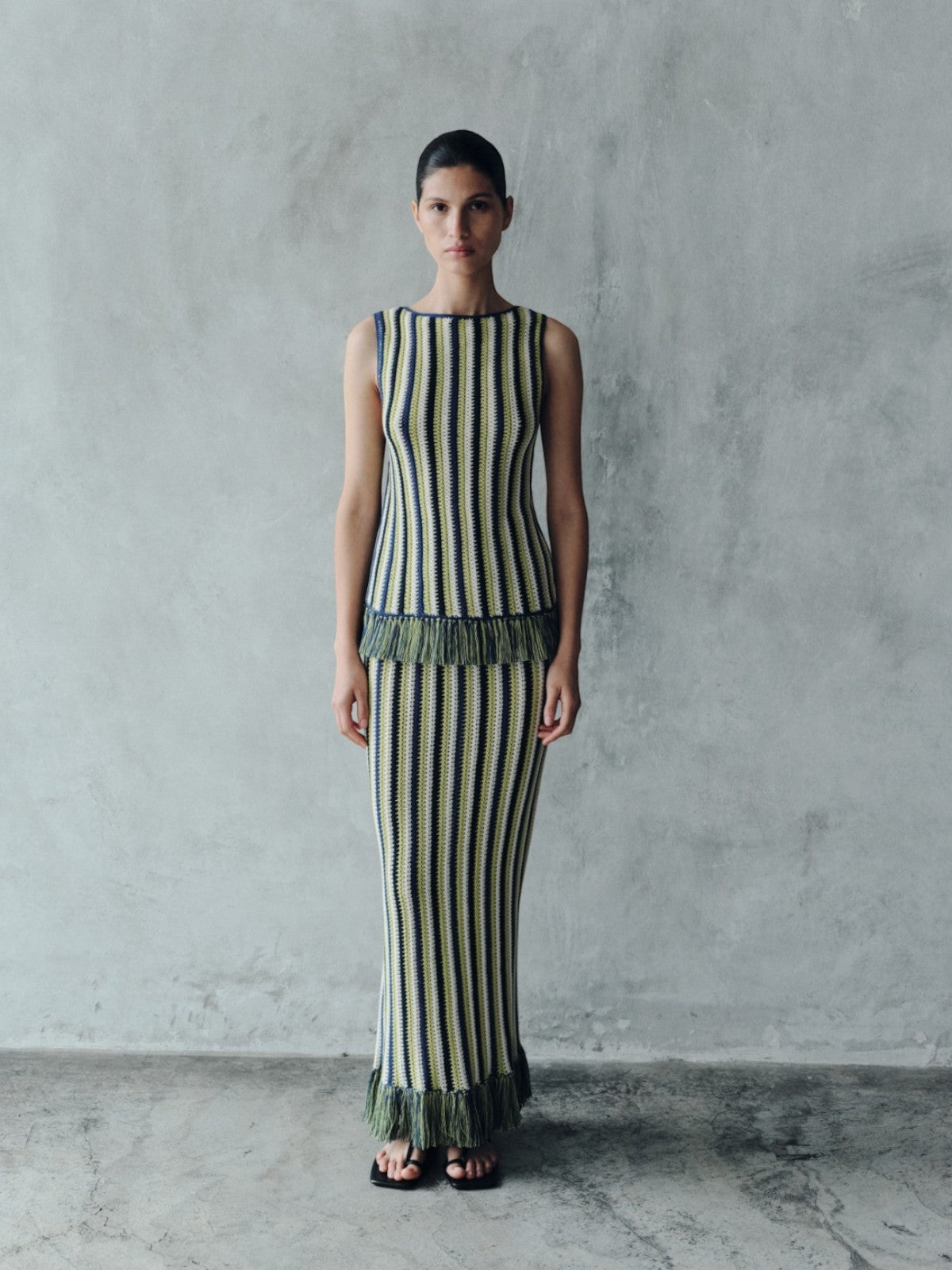 Misti Midi Skirt | Lime Green/Electric Blue Misti Midi Skirt | Lime Green/Electric Blue