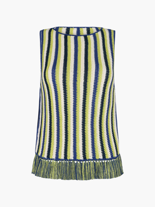 Misti Sleeveless Top | Lime Green/Electric Blue