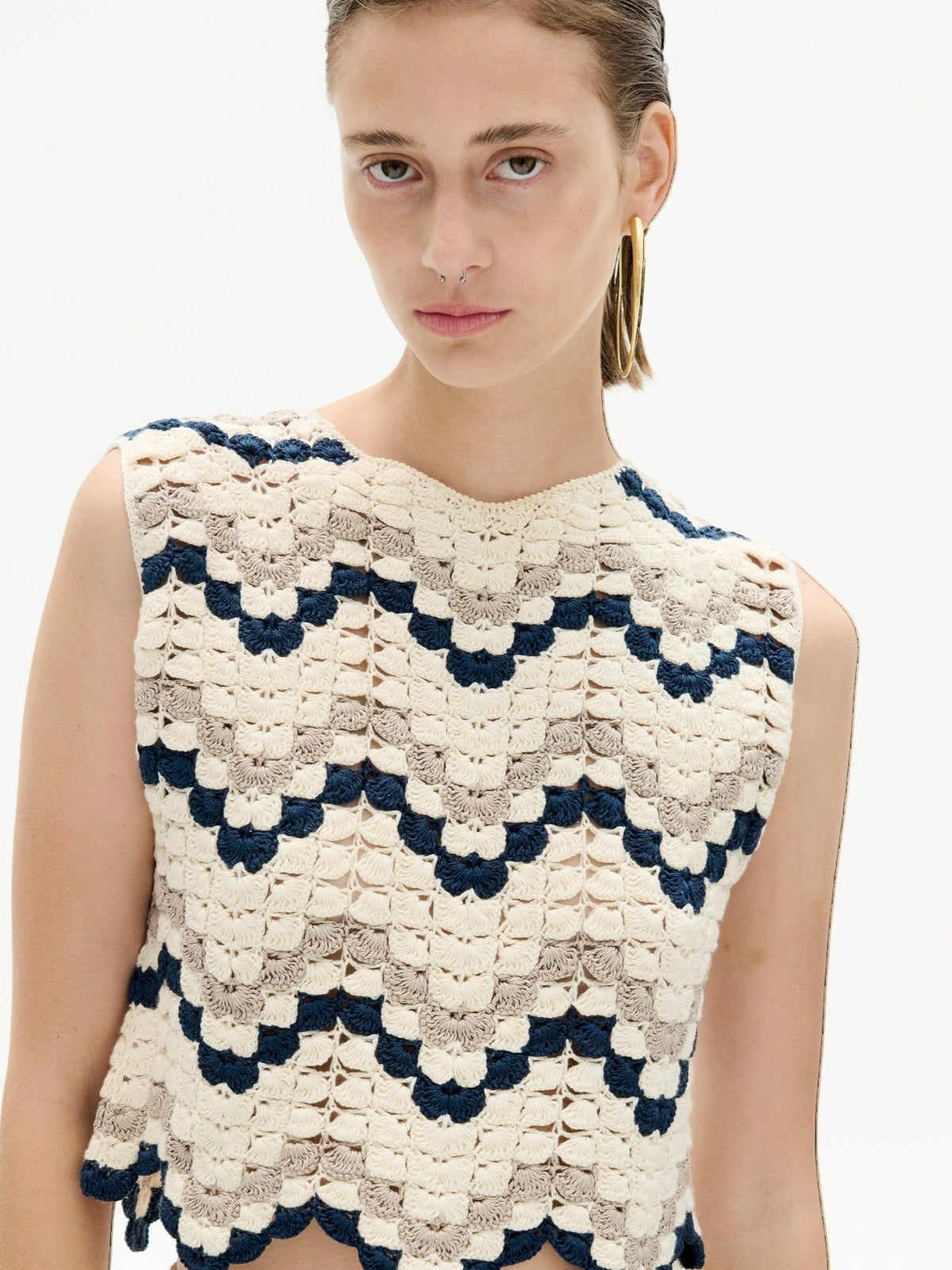 Nieva Top | Ivory/Navy Nieva Top | Ivory/Navy - Fashionkind