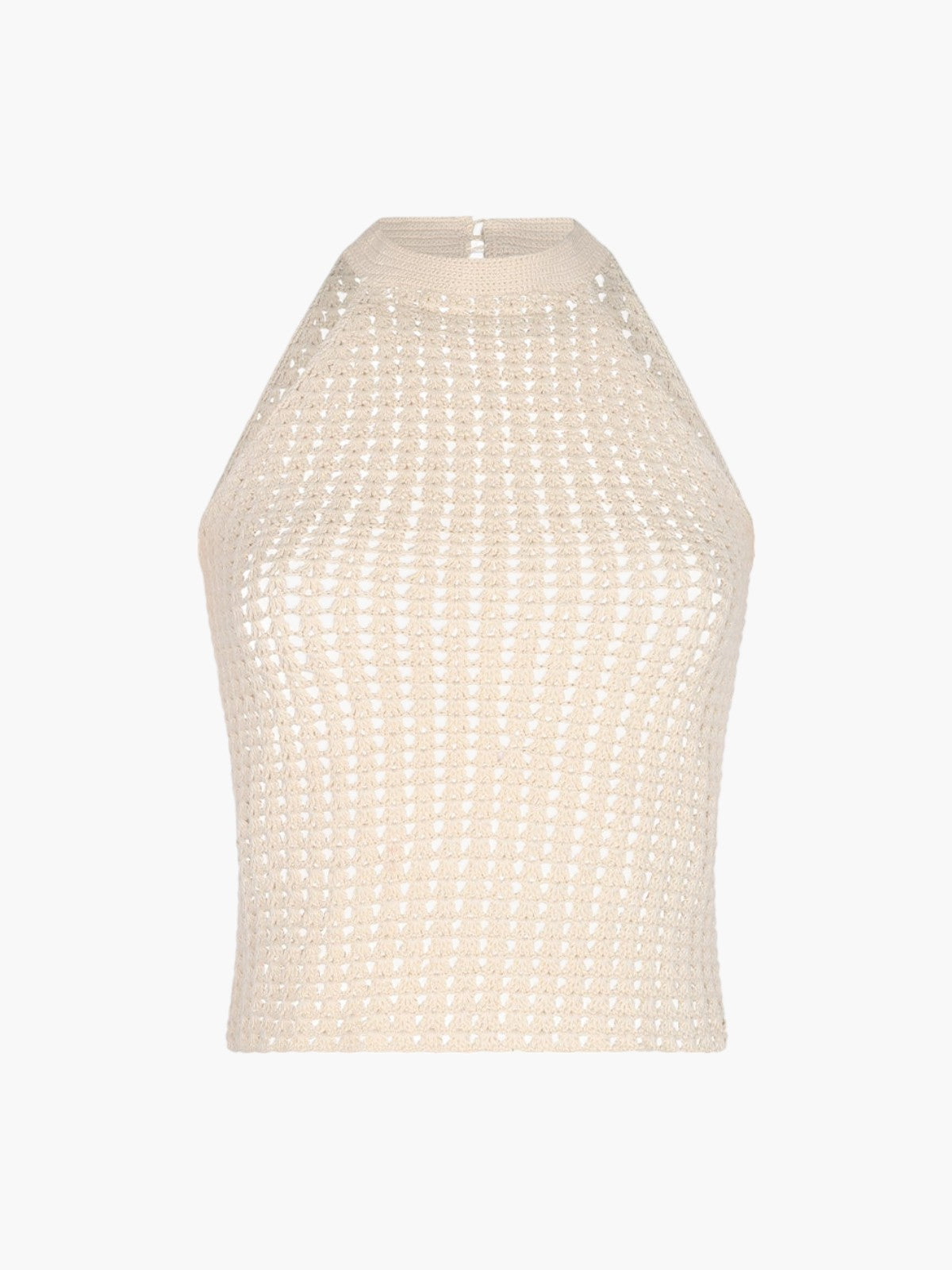 Reflejo Crochet Halter Top | Ivory