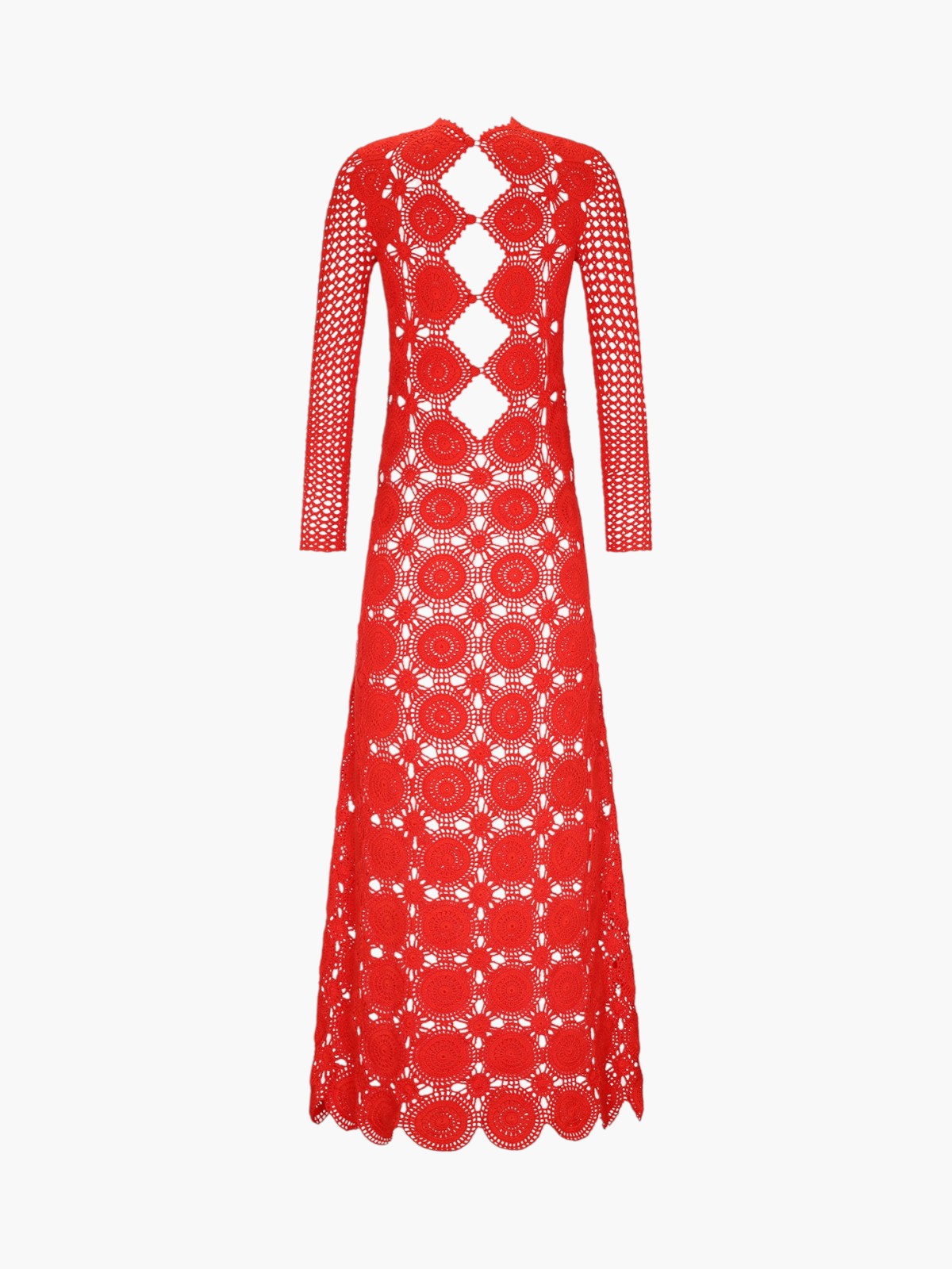 escvdo crochet dress Marea crocheted cotton maxi dress - orange