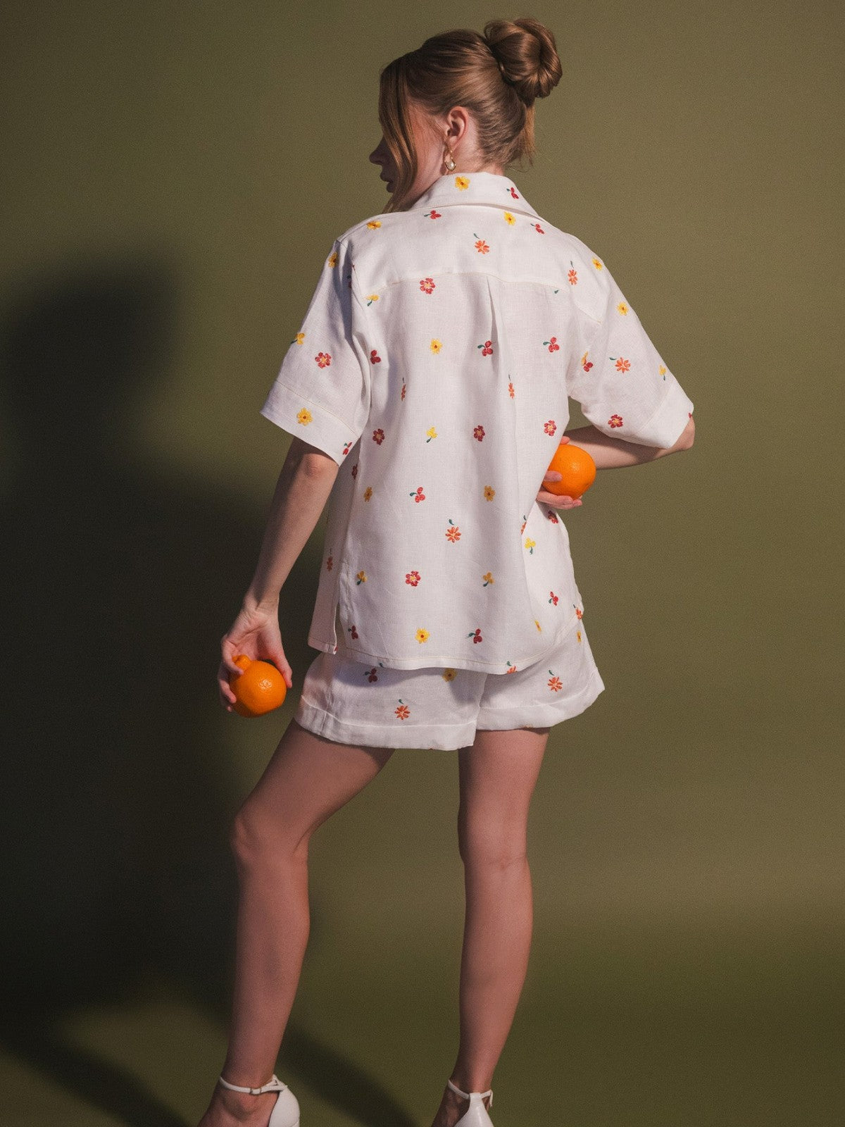 Estefania | Holiday Cherry Tomato Button Shirt | Fashionkind Estefania | Holiday Cherry Tomato Button Shirt | Fashionkind