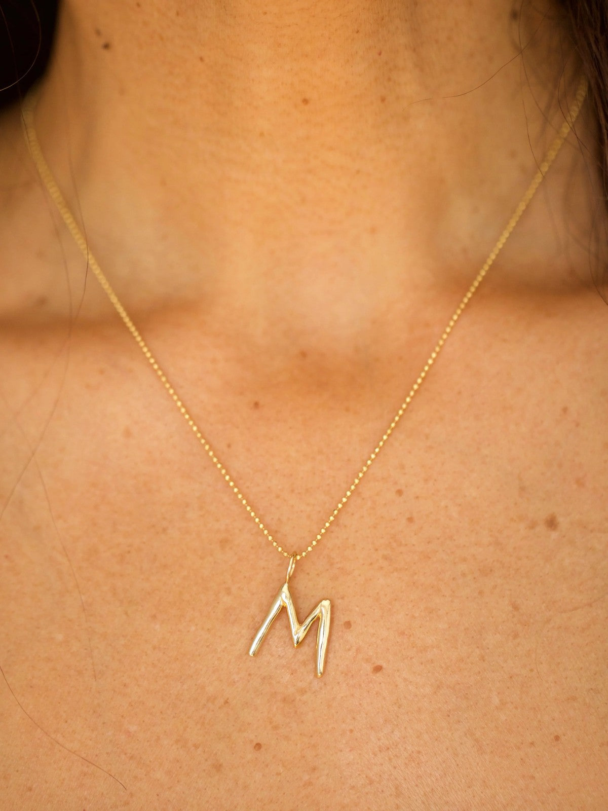 Raw Letter Charm | Gold Raw Letter Charm | Gold