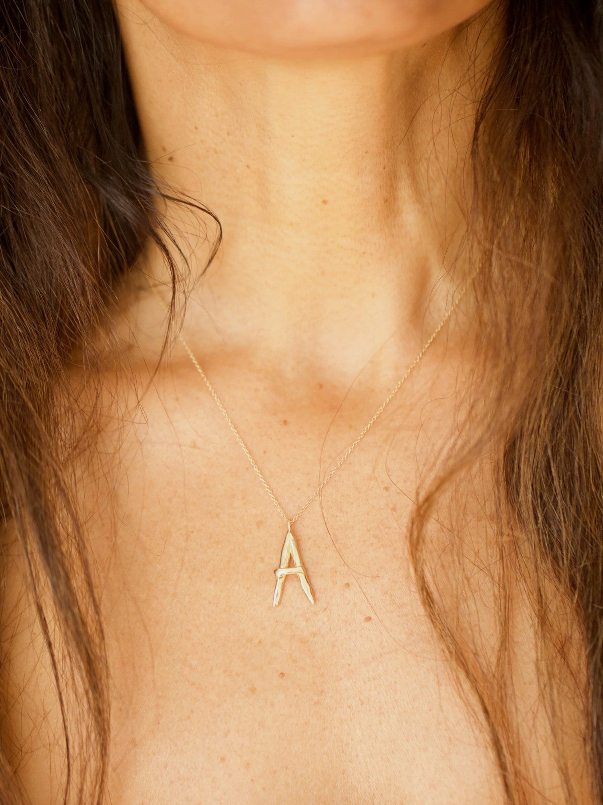 Raw Letter Charm | Gold