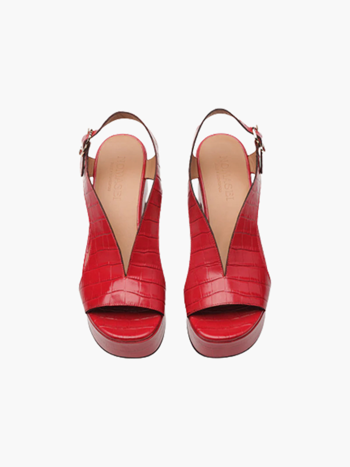 Taxi Sandals | Red Embossed Taxi Sandals | Red Embossed