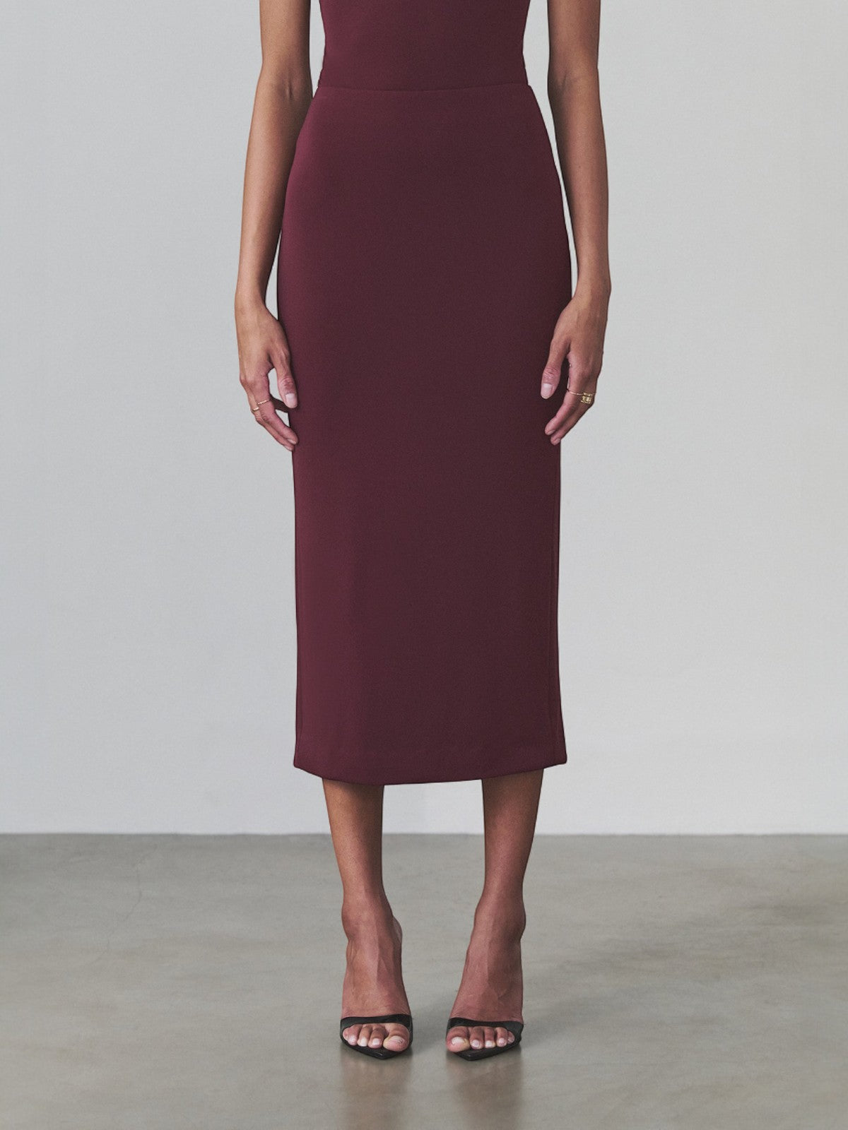 Natalia Midi Skirt | Burgundy