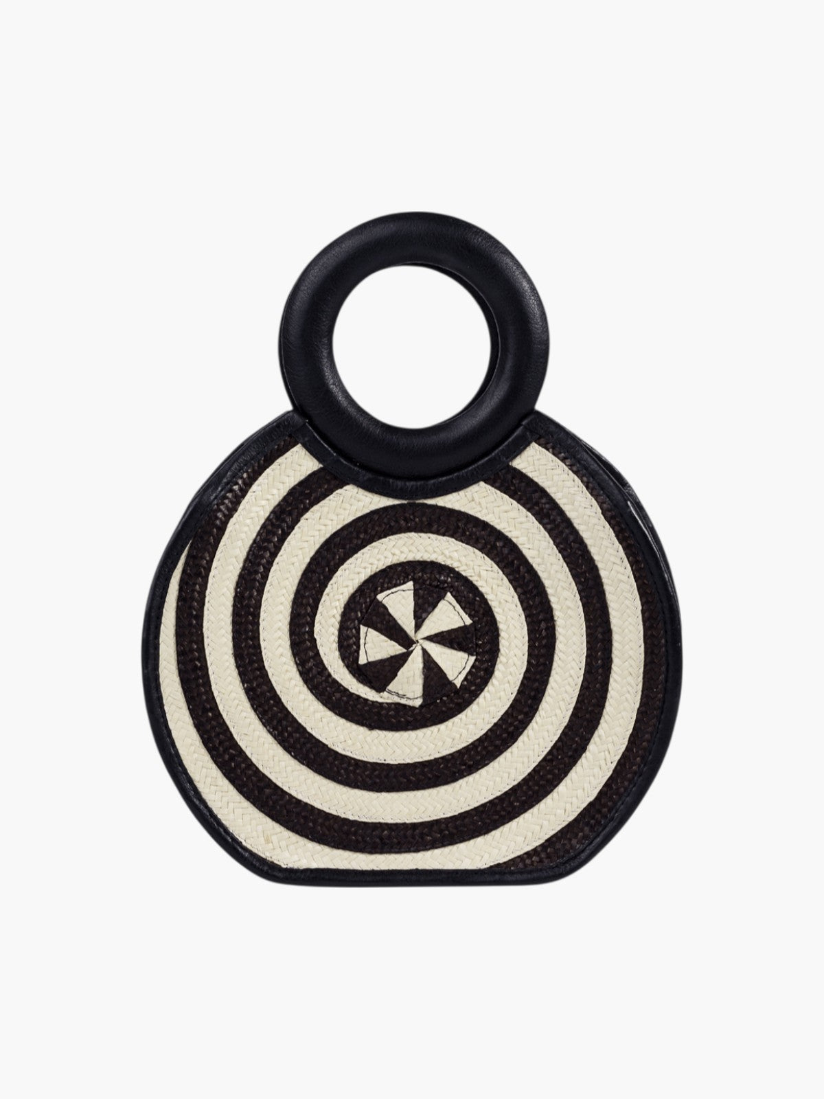 Zenú Mini in Raffia and Leather | Black Zenú Mini in Raffia and Leather | Black