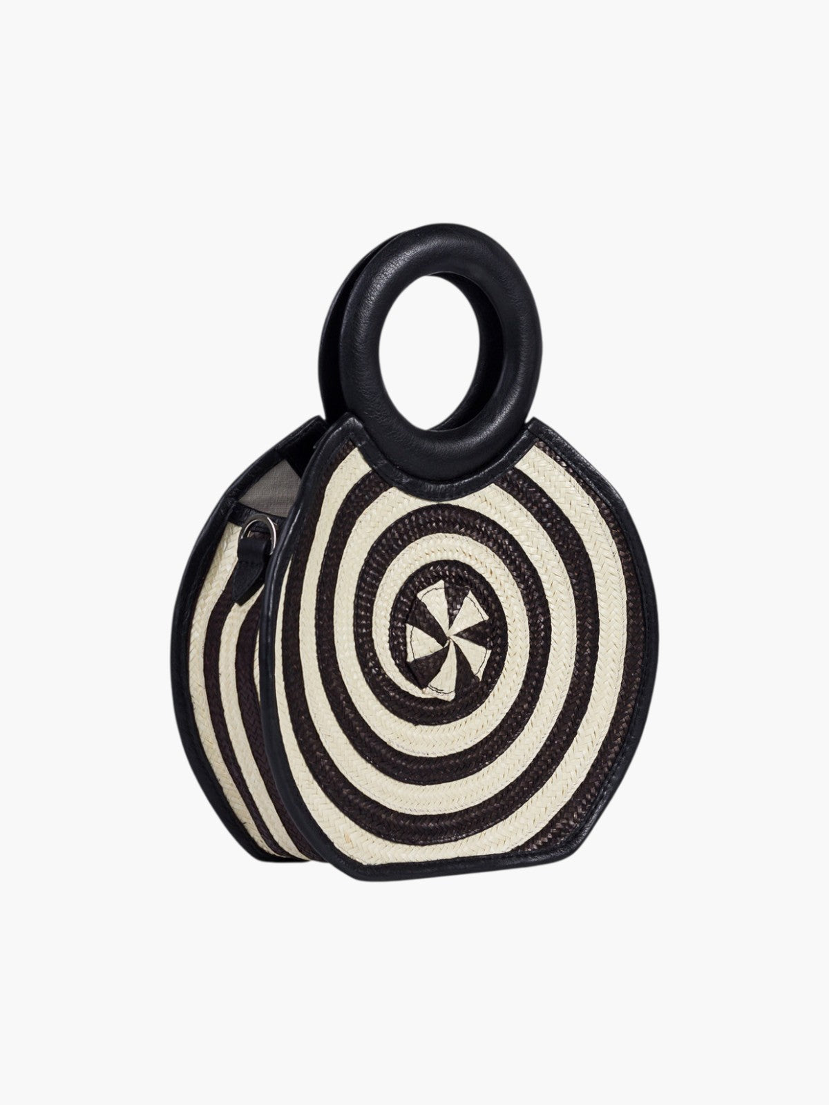 Zenú Mini in Raffia and Leather | Black Zenú Mini in Raffia and Leather | Black