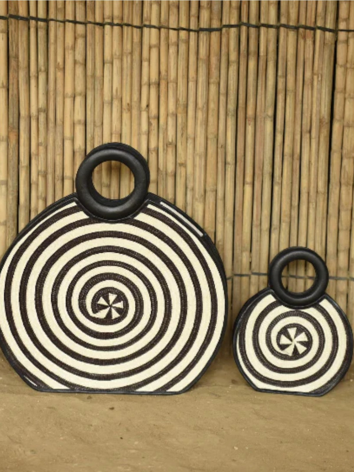 Zenú Mini in Raffia and Leather | Black