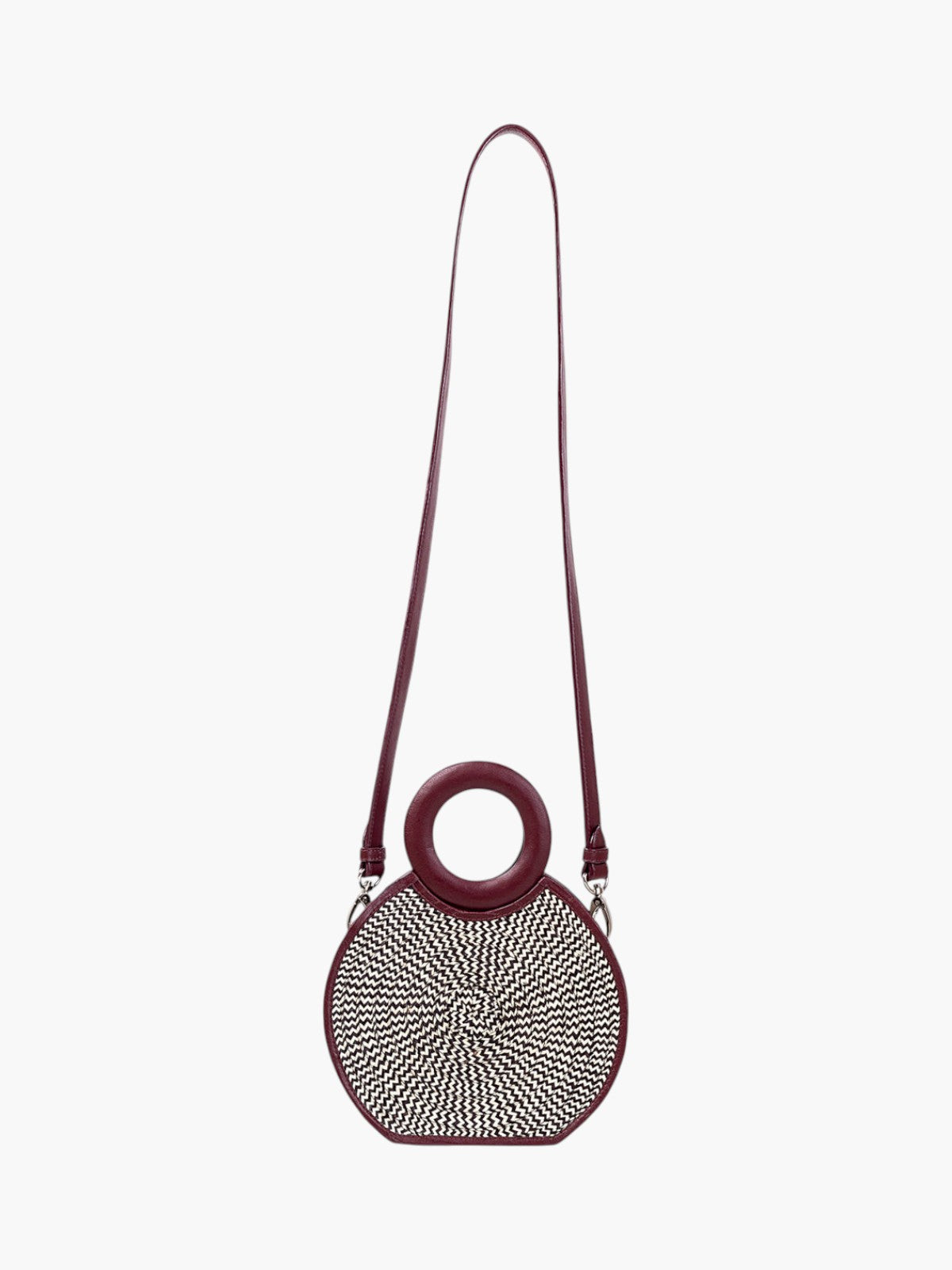 Zenú in Raffia and Leather | Burgundy