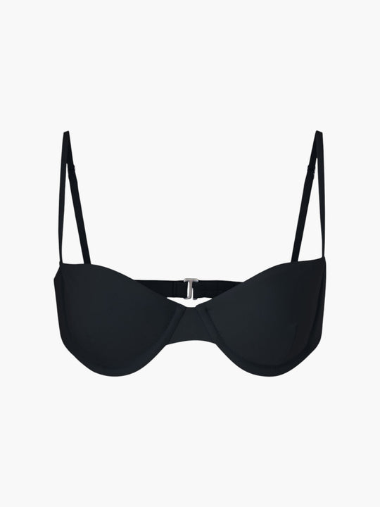 Balconette Underwire Bikini Top | Black