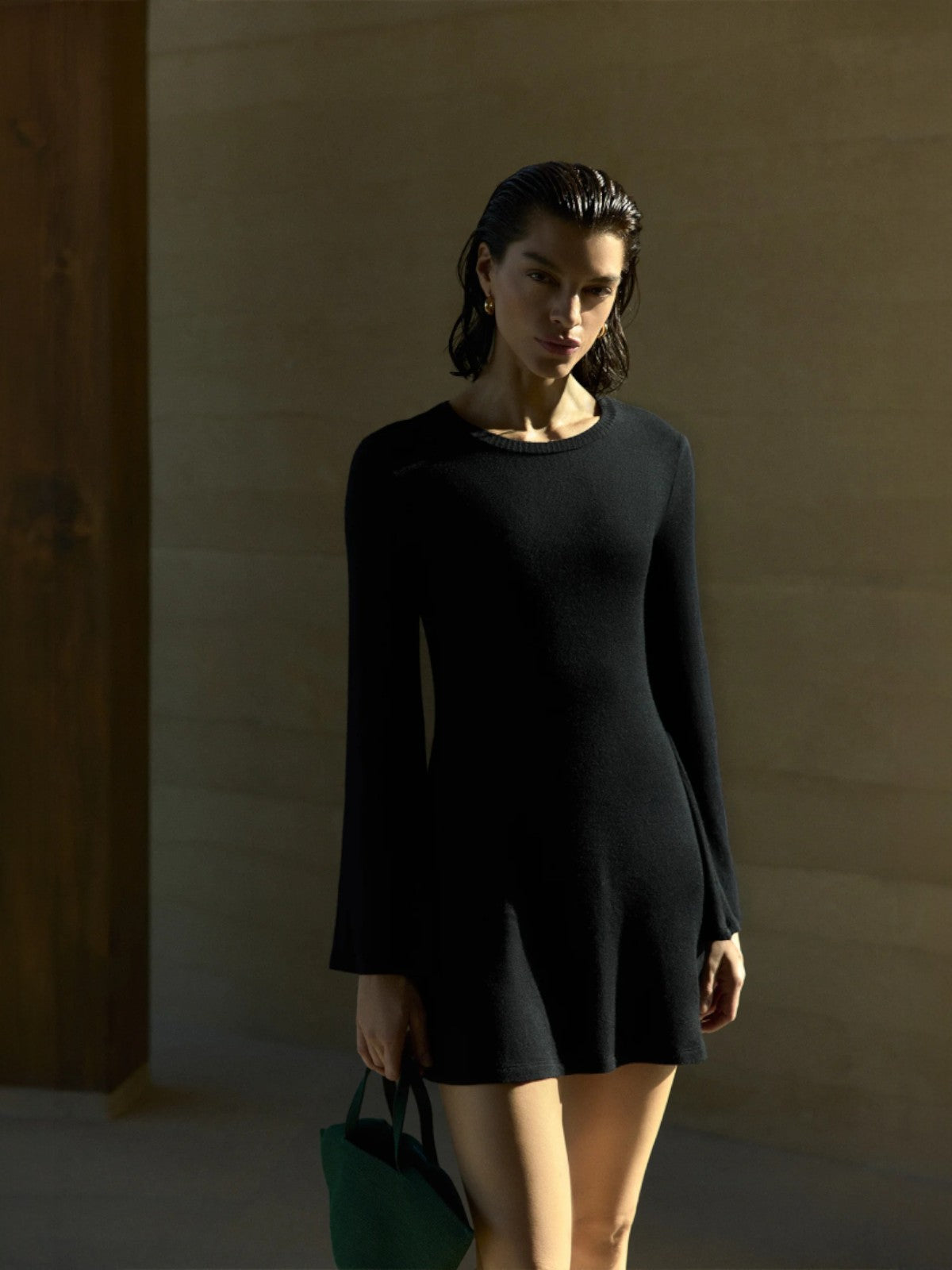 Bell Sleeve Mini Dress | Black Bell Sleeve Mini Dress | Black