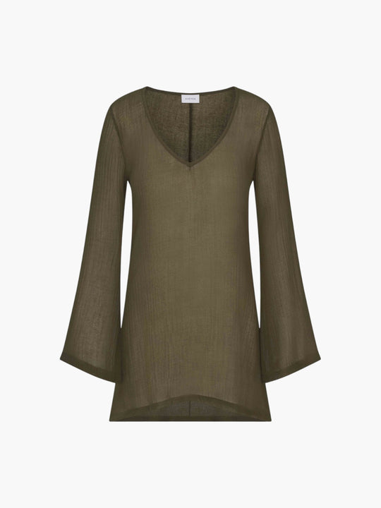 Bell Sleeve Tunic Dress | Cypress Green