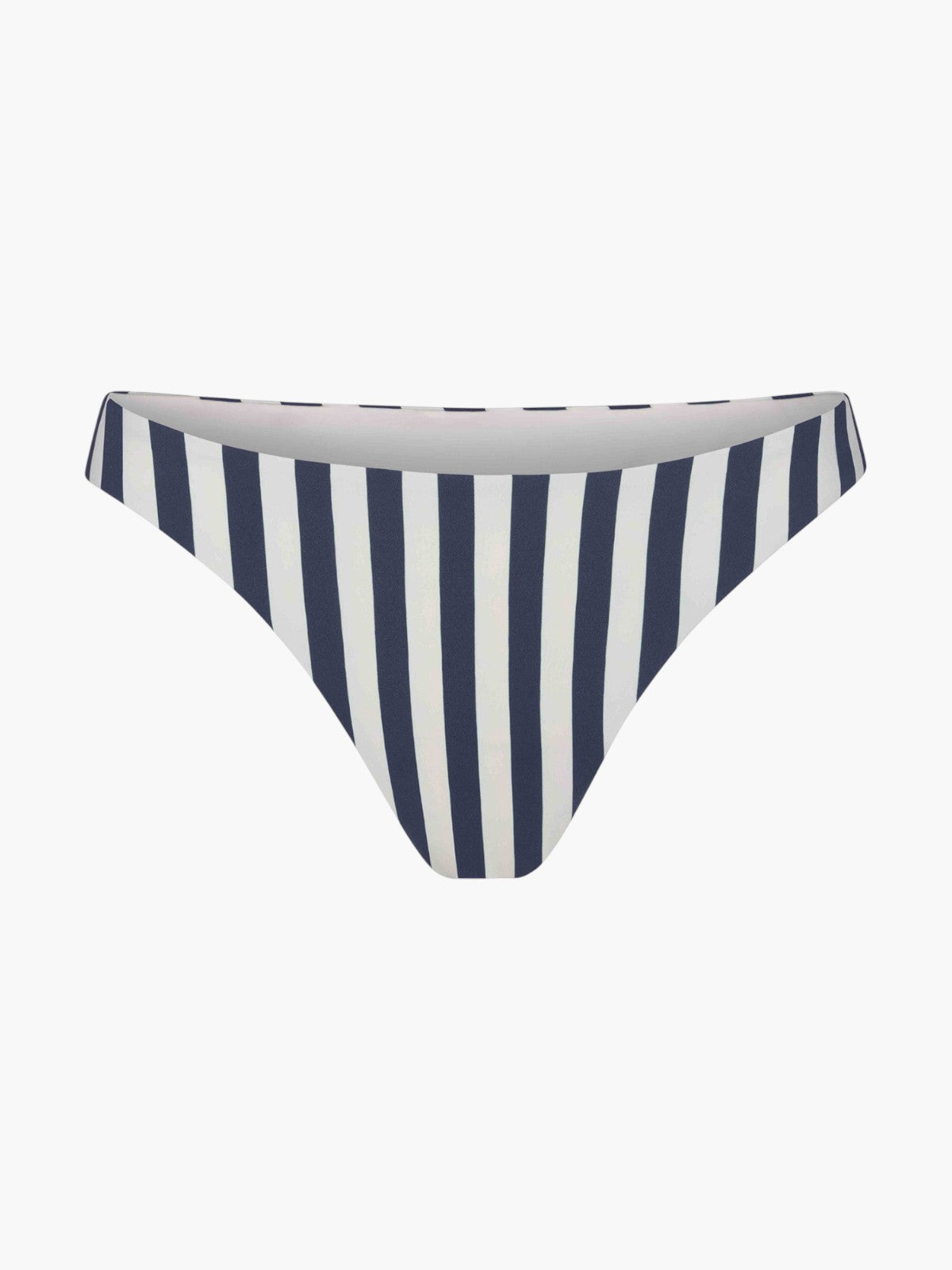Eighties High-Cut Bikini Bottom | Marine & White Vertical Striped Eighties High-Cut Bikini Bottom | Marine & White Vertical Striped