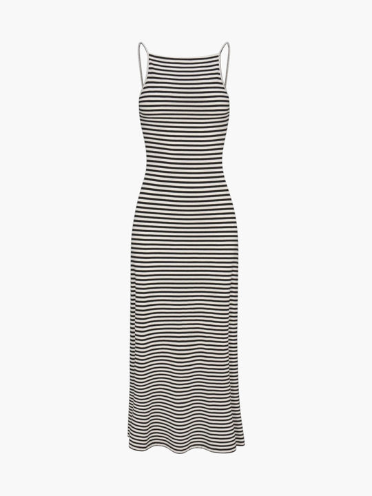 Gisele Maxi Dress | Black & White Stripe