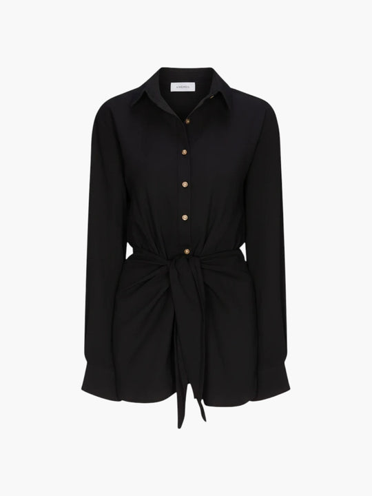 L.A. Button-Down Wrap Mini Dress | Black