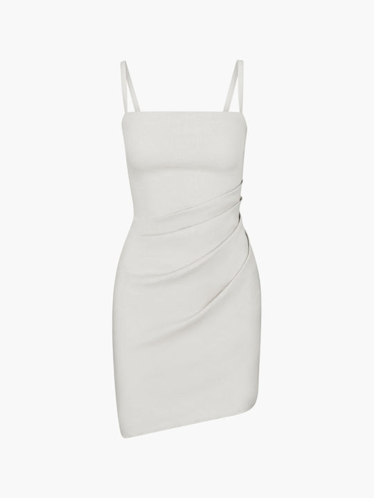 Nadege Draped Mini Dress | White