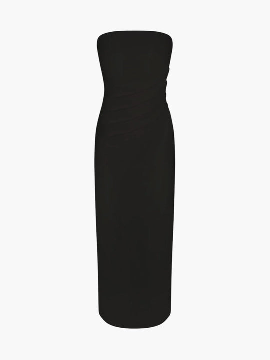 Strapless Nadege Draped Maxi Dress | Black