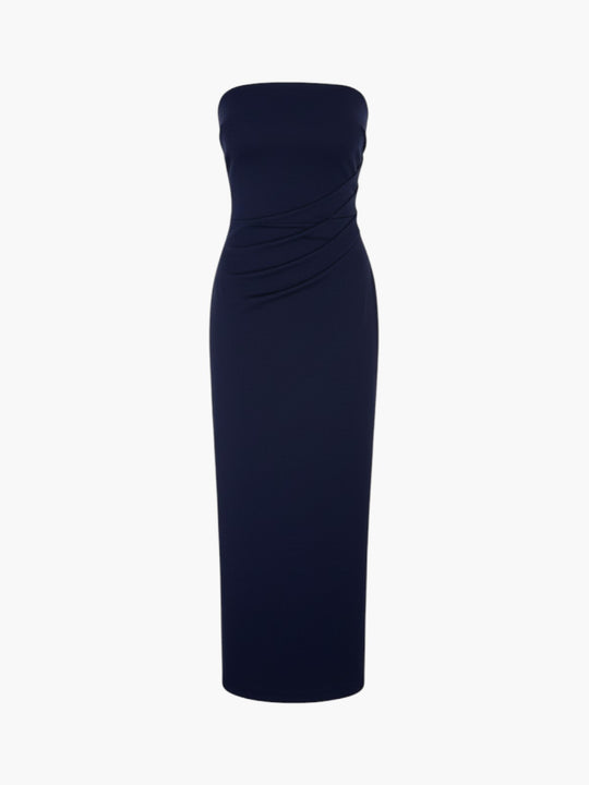 Strapless Nadege Draped Maxi Dress | Navy