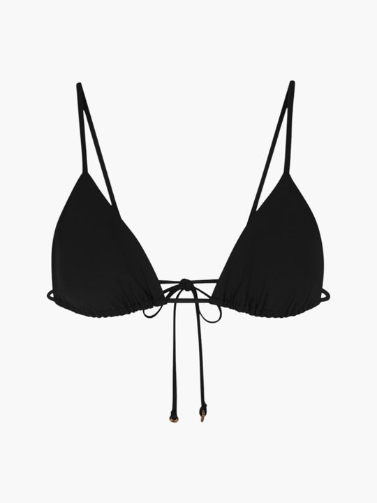 String Triangle Bikini Top | Black