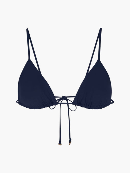 String Triangle Bikini Top | Navy