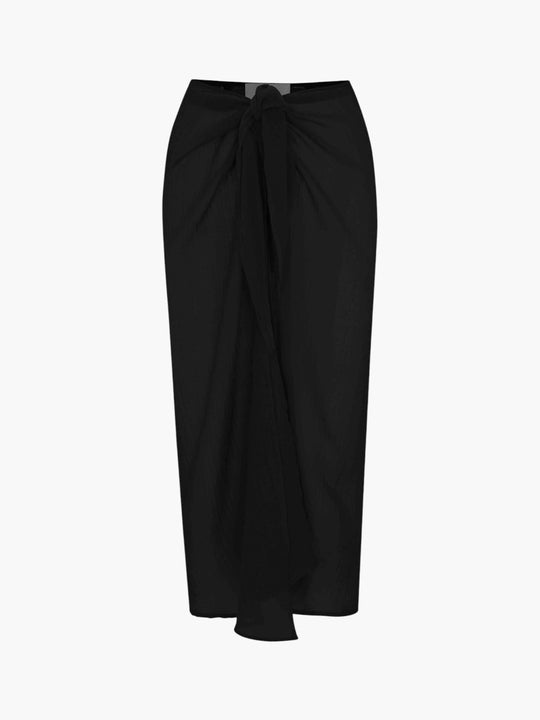 Wrap Midi Skirt Cover Up | Black