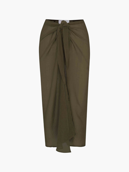 Wrap Midi Skirt Cover Up | Cypress Green