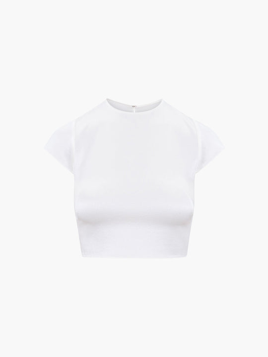 Carolyn Crop - Pure Silk | White