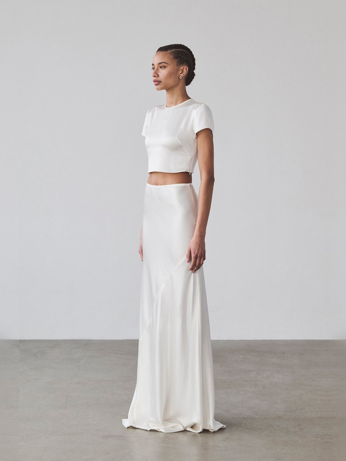 Carolyn Crop - Pure Silk | White Carolyn Crop - Pure Silk | White - Fashionkind