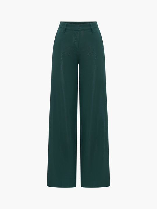 Sophia Trouser - Tropical Wool | Coated Green