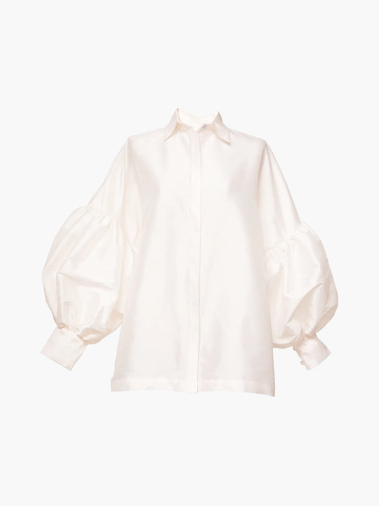 Agua Taffeta Blouse | White