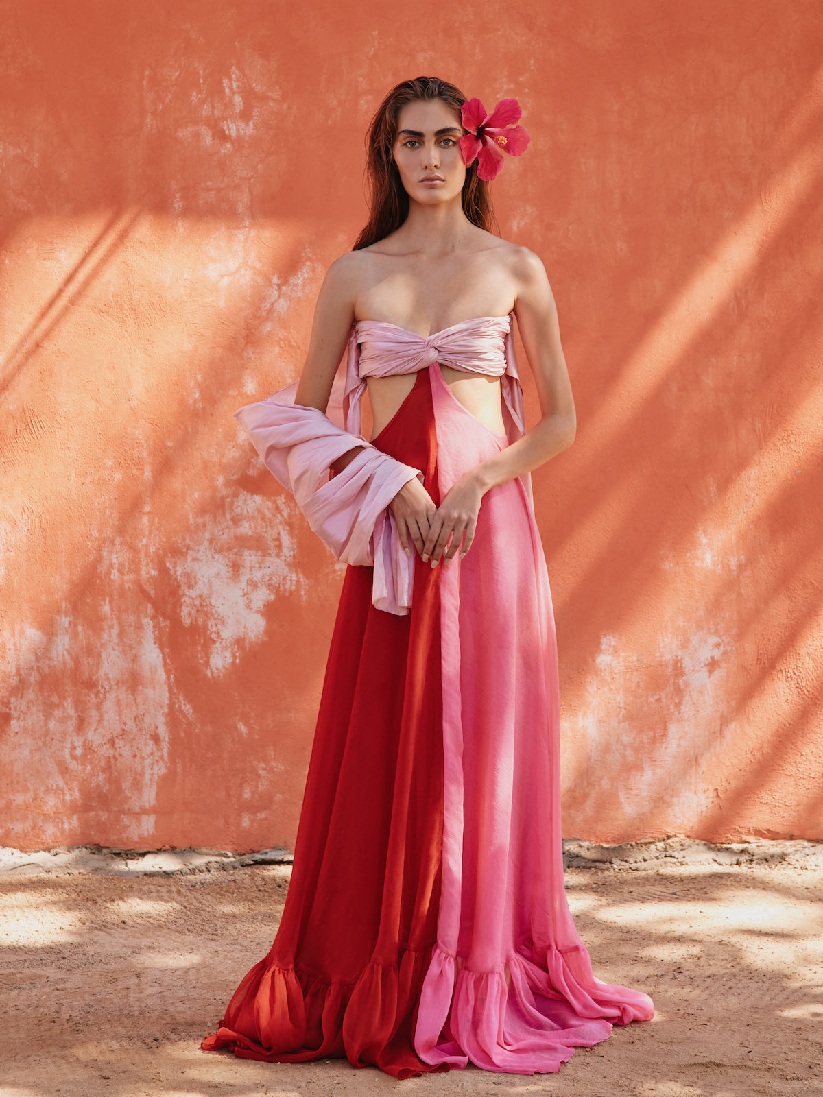 Cata Dress | Old Rose with Red Cata Dress | Old Rose with Red - Fashionkind