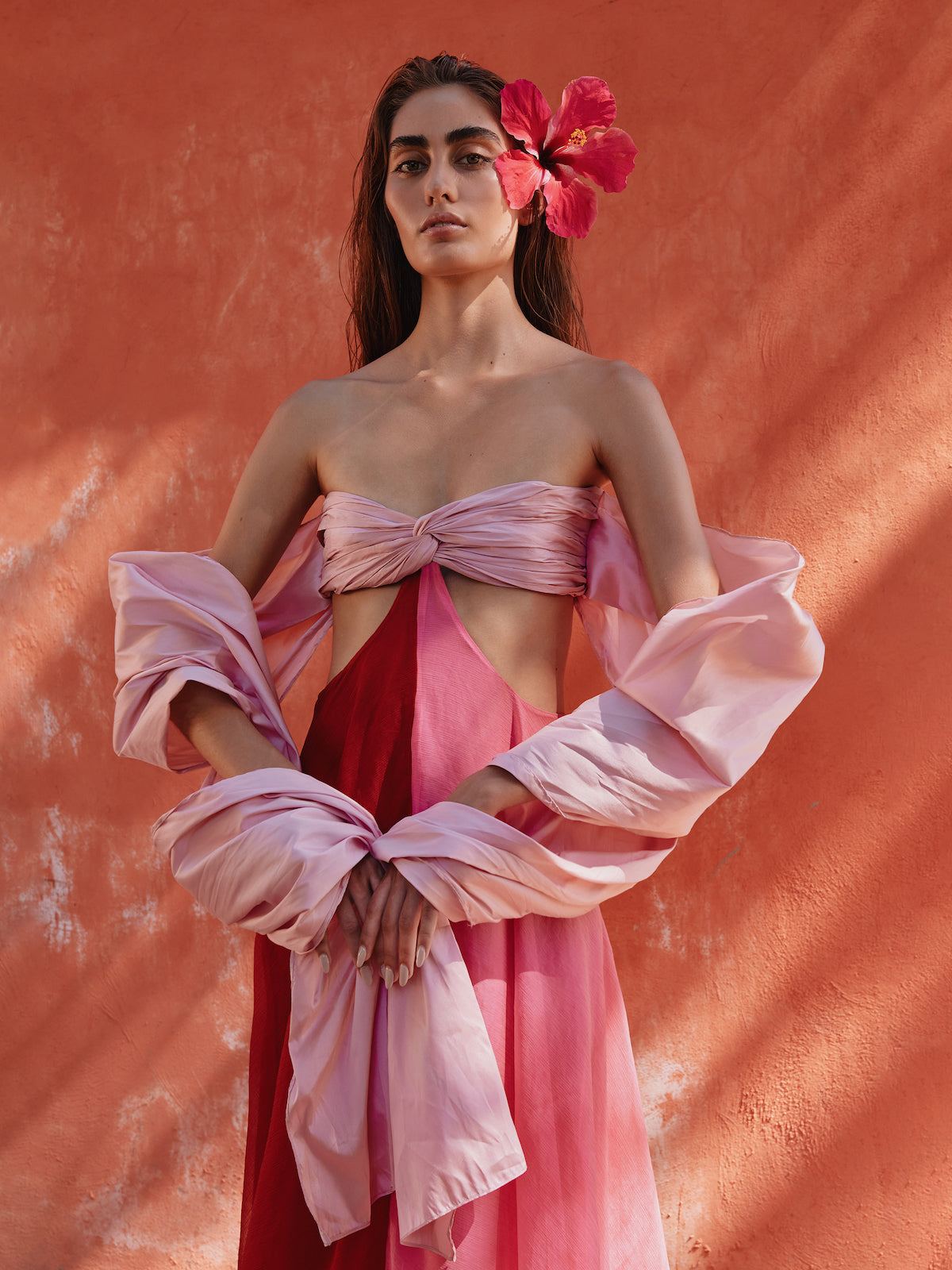 Cata Dress | Old Rose with Red Cata Dress | Old Rose with Red - Fashionkind