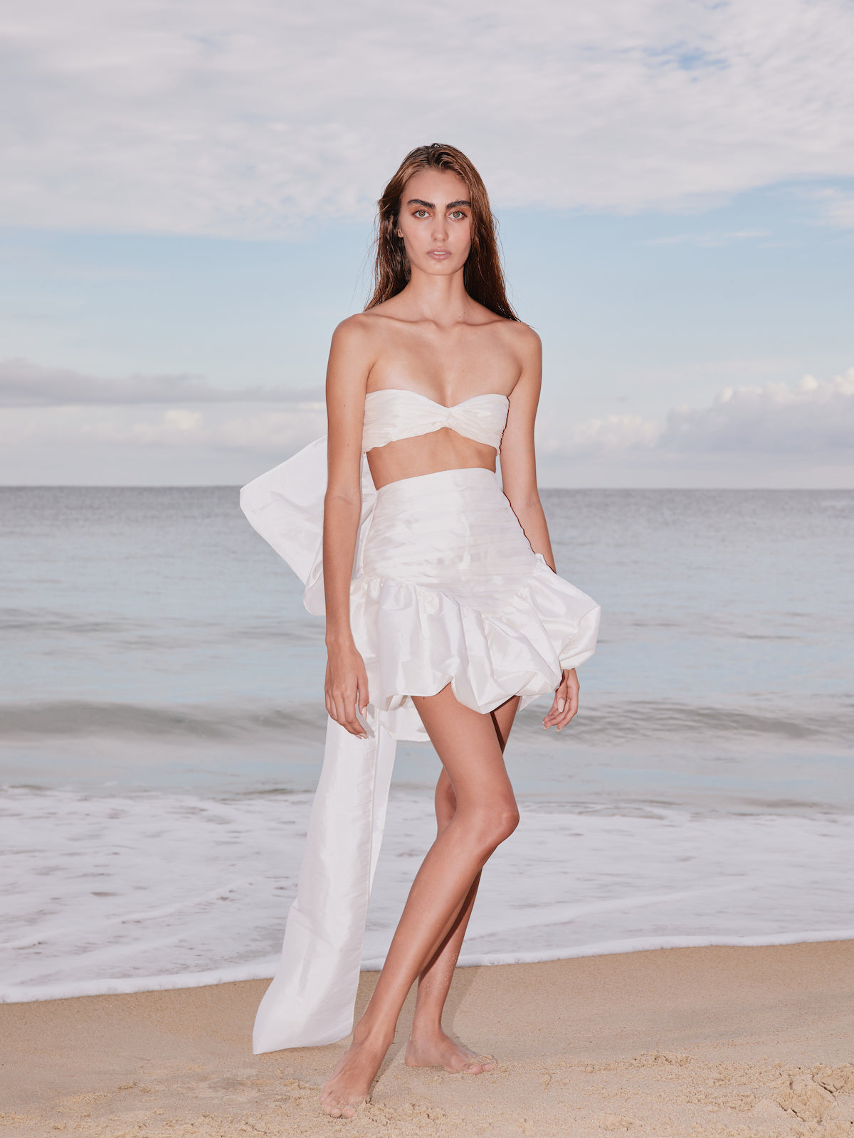 Ola Taffeta Skirt | White Ola Taffeta Skirt | White