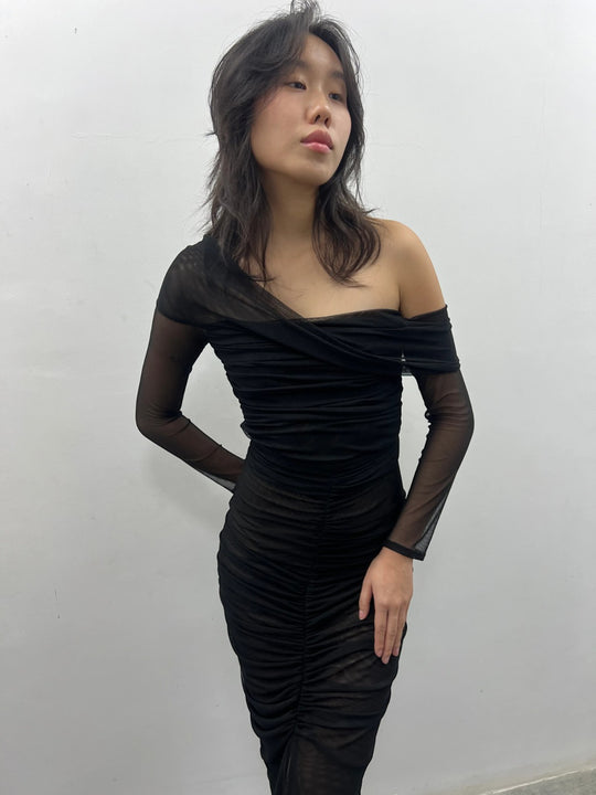 Tuja Mesh Long Sleeve Top | Black