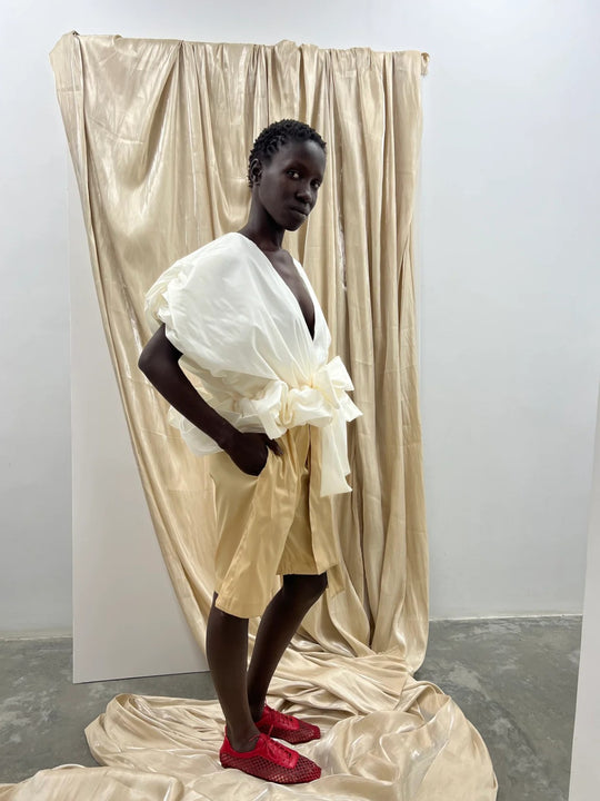 Aurelina Silk Top | Off White