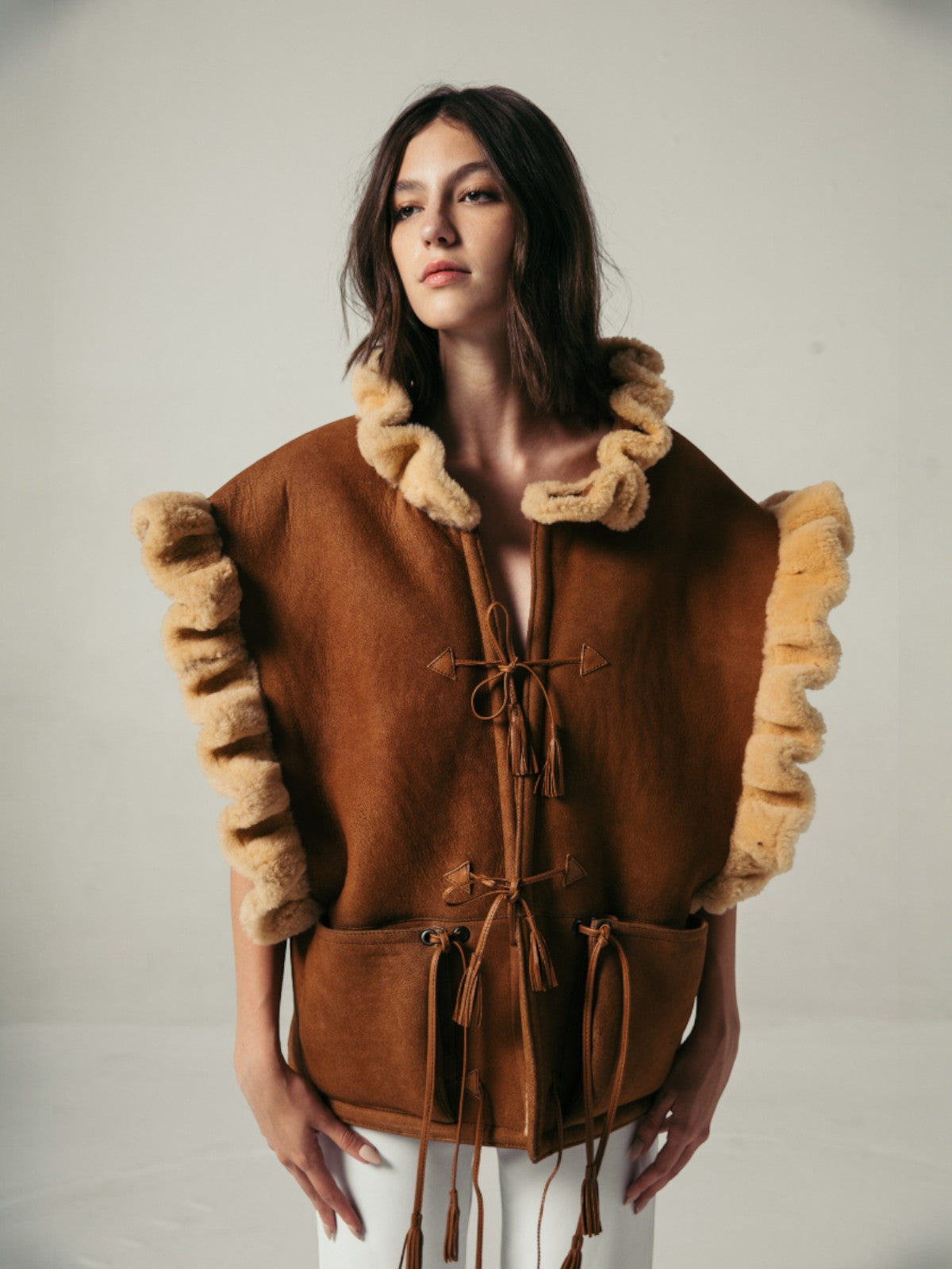 Cerezo Suede & Shearling Vest | Brown Cerezo Suede & Shearling Vest | Brown